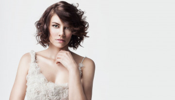 обоя девушки, lauren cohan, декольте