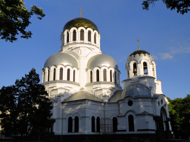 Обои картинки фото собор, александра, невского, камянец, подольский, украина, города, православные, церкви, монастыри, религия, купола, церковь