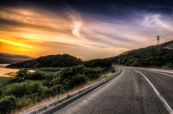 Картинка природа дороги закат