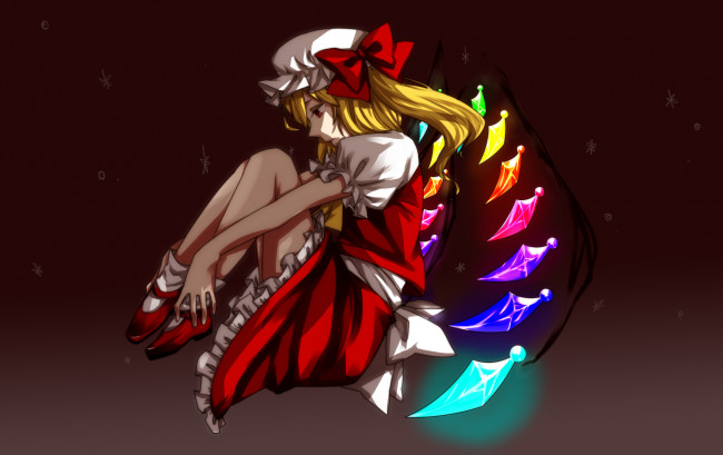 Обои картинки фото аниме, touhou, flandre, scarlet