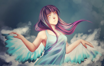 Картинка аниме naruto art крылья msblacktea ангел hinata hyugo kunoichi