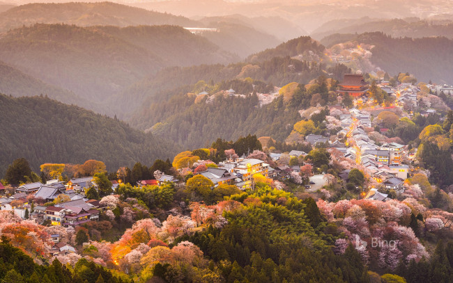 Обои картинки фото города, - пейзажи, дома, горы, Япония