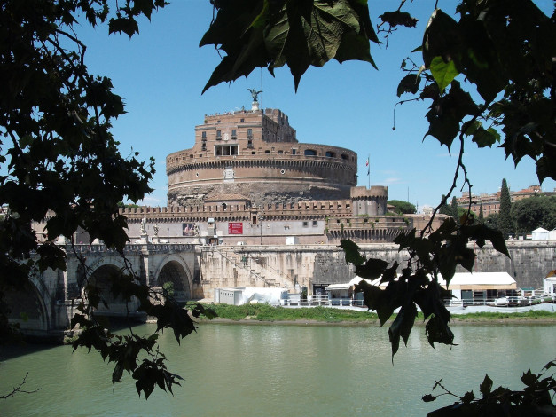 Обои картинки фото города, рим,  ватикан , италия, река, мост