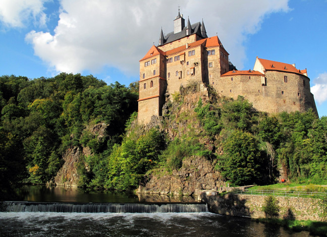 Обои картинки фото kriebstein castle, города, замки германии, kriebstein, castle