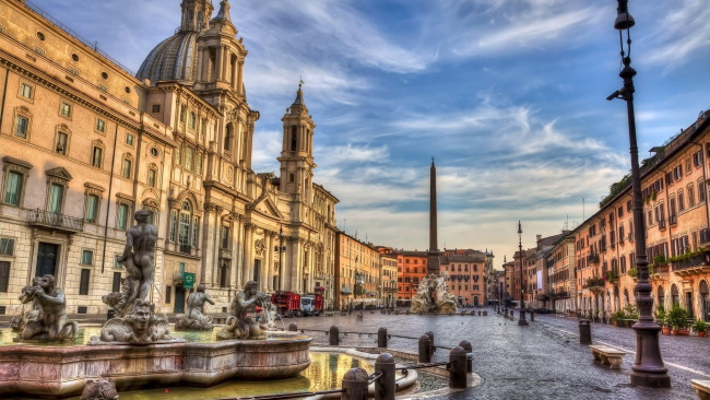 Обои картинки фото города, рим,  ватикан , италия, памятник, фонтан, площадь