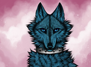 Картинка рисованное животные +волки волк
