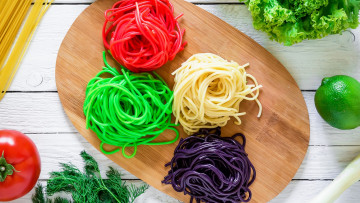 Картинка еда макароны +макаронные+блюда спагетти разноцветные помидор