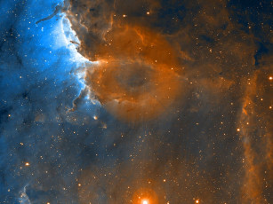 Картинка ионизационный фронт туманности пеликан космос галактики