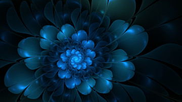 Картинка 3д графика fractal фракталы лепестки цветок