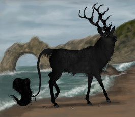 Картинка рисованные животные сказочные мифические олень