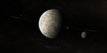 Картинка космос арт спутники ragnarok планета кольцо
