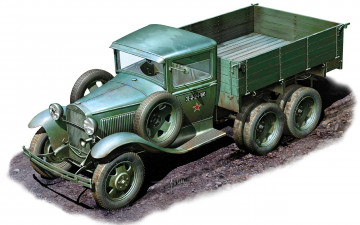 Картинка автомобили 3д газ-ааа советский грузовой армейский автомобиль повышенной проходимости