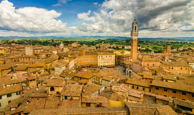 Обои картинки фото siena, tuscany, italy, города, панорамы, сиена, тоскана, италия, здания, крыши
