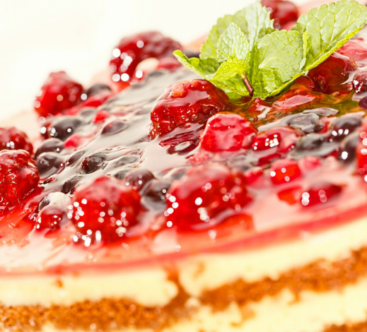 Обои картинки фото еда, торты, торт, боке, желе, ягоды
