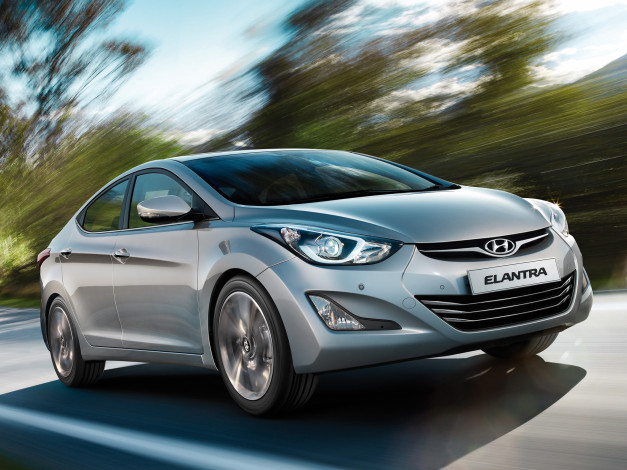 Обои картинки фото автомобили, hyundai, синий, 2014г, md, elantra