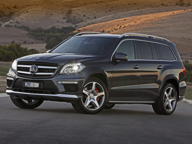 Обои картинки фото автомобили, mercedes-benz, gl, 63, amg, темный, 2013г, x166, au-spec