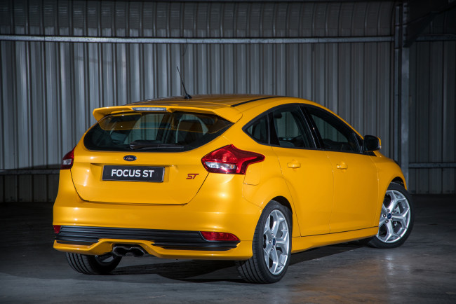 Обои картинки фото автомобили, ford, focus, желтый, 2015г, st, za-spec