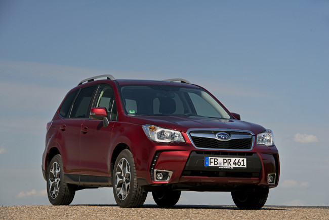 Обои картинки фото автомобили, subaru, красный, 2-0d, forester, 2014г, sport