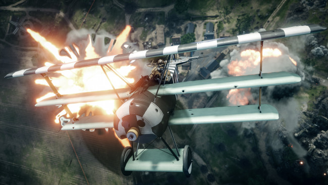 Обои картинки фото видео игры, battlefield 1, самолет, полет