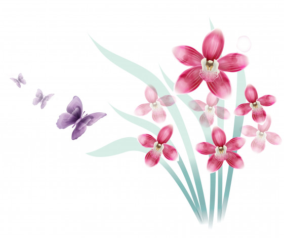 Обои картинки фото векторная графика, цветы , flowers, фон, цветы