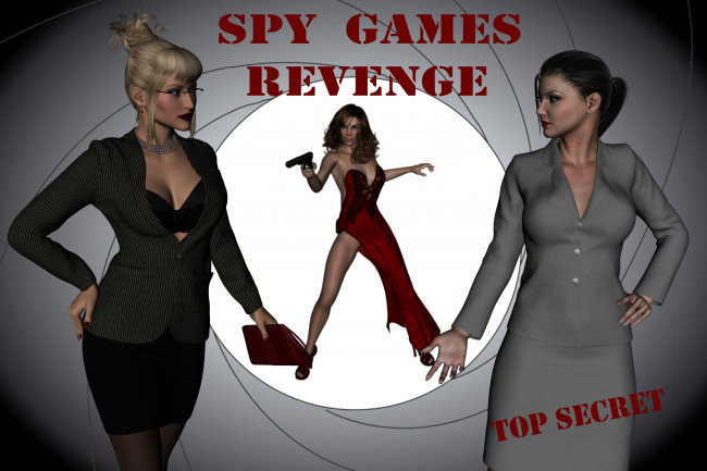 Обои картинки фото spy games revenge, 3д графика, фантазия , fantasy, девушки, взгляд, фон