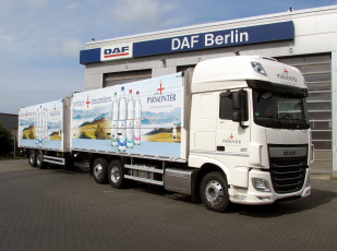 Картинка автомобили daf+ выставка улица тягач грузовик седельный