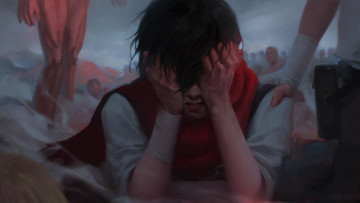 Картинка аниме shingeki+no+kyojin слезы шарф