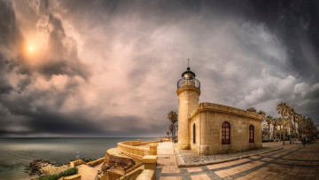 Картинка faro+de+roquetas+de+mar spain природа маяки faro de roquetas mar