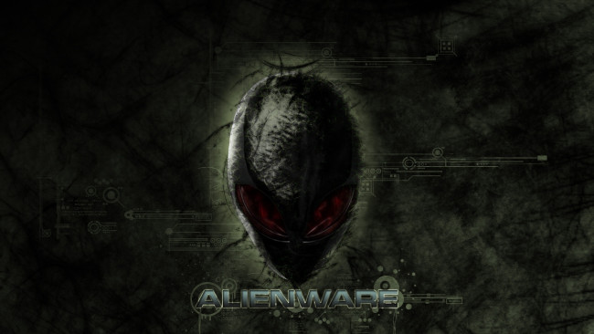 Обои картинки фото компьютеры, alienware, инопланетянин, логотип, голова, пришельца