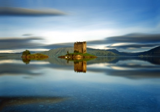 Картинка природа реки озера шотландия остров замок сталкер