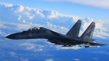 Картинка авиация боевые+самолёты облака небо самолет полет истребитель многоцелевой су35 окб+сухого