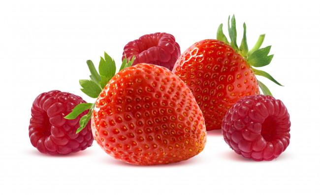 Обои картинки фото еда, фрукты,  ягоды, клубника, малина