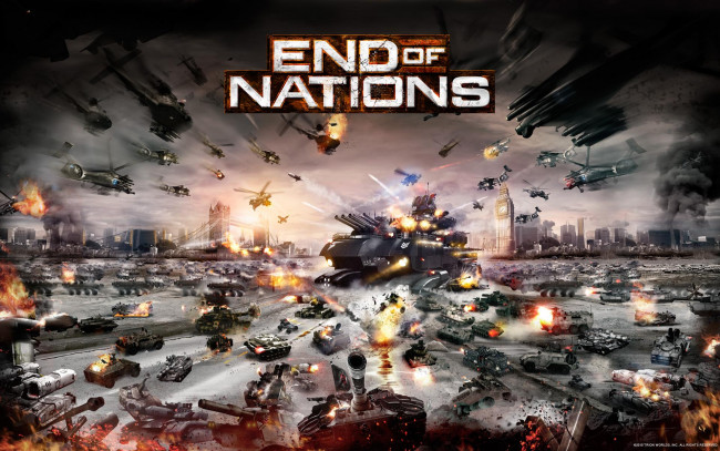 Обои картинки фото видео игры, end of nations, вертолеты, самолеты, танки, техника, война, огонь, стрельба