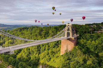 Картинка авиация воздушные+шары clifton avon gorge suspension bridge панорама клифтонский мост england bristol воздушные шары англия бристоль клифтон эйвонское ущелье
