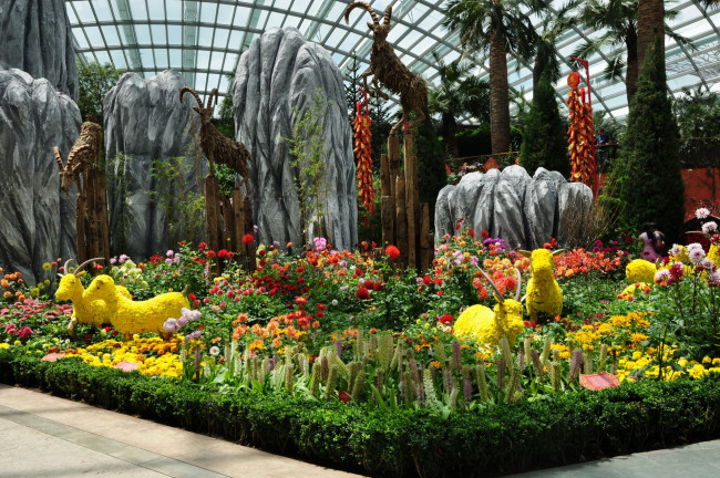 Обои картинки фото сингапур, разное, садовые и парковые скульптуры, цветы, растения