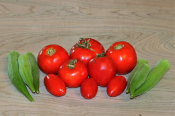 Картинка еда овощи помидор бамия окра