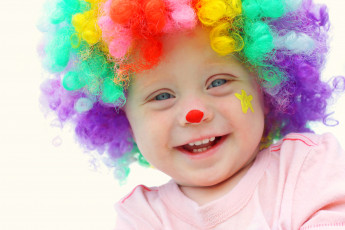 Картинка разное дети лицо ребенок парик клоун