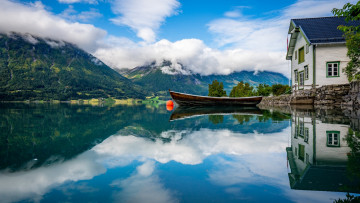 обоя norwegian fjord, корабли, лодки,  шлюпки, norwegian, fjord