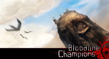 обоя видео игры, bloodline champions, гора, город, капище