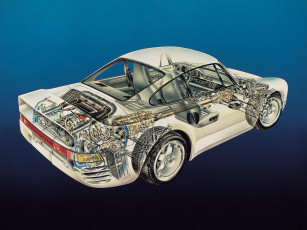 Картинка porsche 959 1987 автомобили