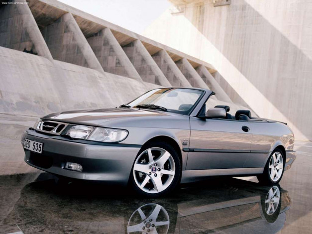Обои картинки фото saab, aero, convertible, 2002, автомобили