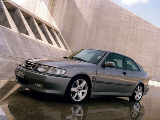 Обои картинки фото saab, aero, coupe, 2002, автомобили