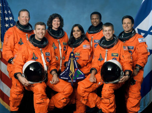 обоя sts, 07, crew, portrait, космос, астронавты, космонавты, команда, космонавтов