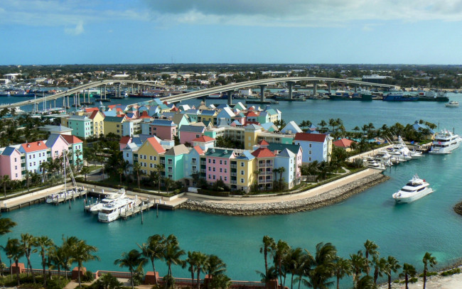 Обои картинки фото pastels, of, marina, village, paradise, island, города, панорамы