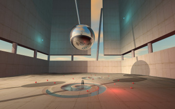 Картинка 3д графика fantasy фантазия помещение шар