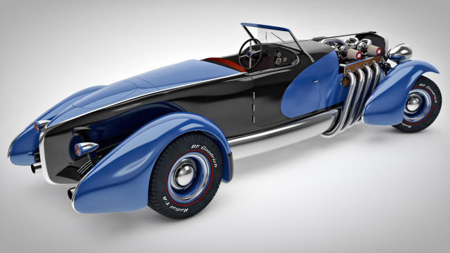 Обои картинки фото автомобили, 3д, duesenberg, 1933г, speedster, boattail, sj