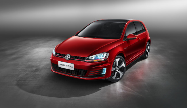 Обои картинки фото автомобили, volkswagen, gti, golf, cn-spec, красный, 2015г, typ, 5g