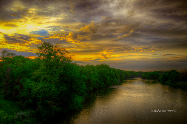 Обои картинки фото природа, восходы, закаты, закат, река