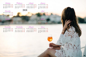 Картинка календари девушки водоем бокал