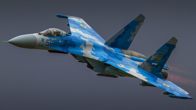 Обои картинки фото sukhoi su-27p, авиация, боевые самолёты, истребитель